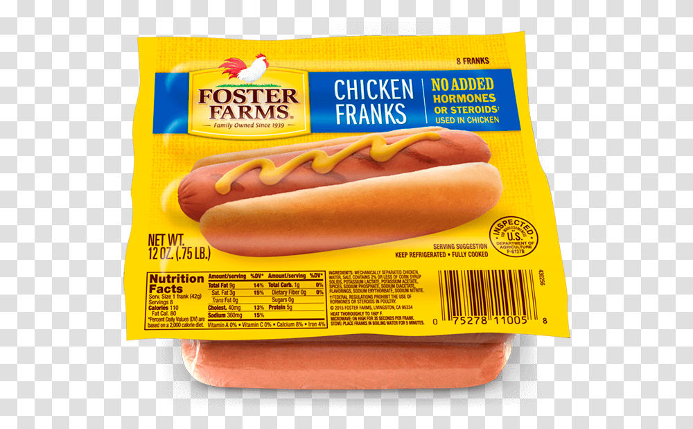 Chicken Franks Foster Farms Franks, Hot Dog, Food, Bird, Animal Transparent Png
