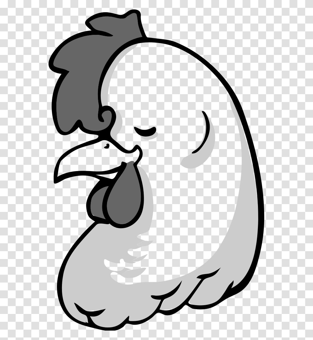 Chicken Head Clipart Black And White, Stencil, Face Transparent Png