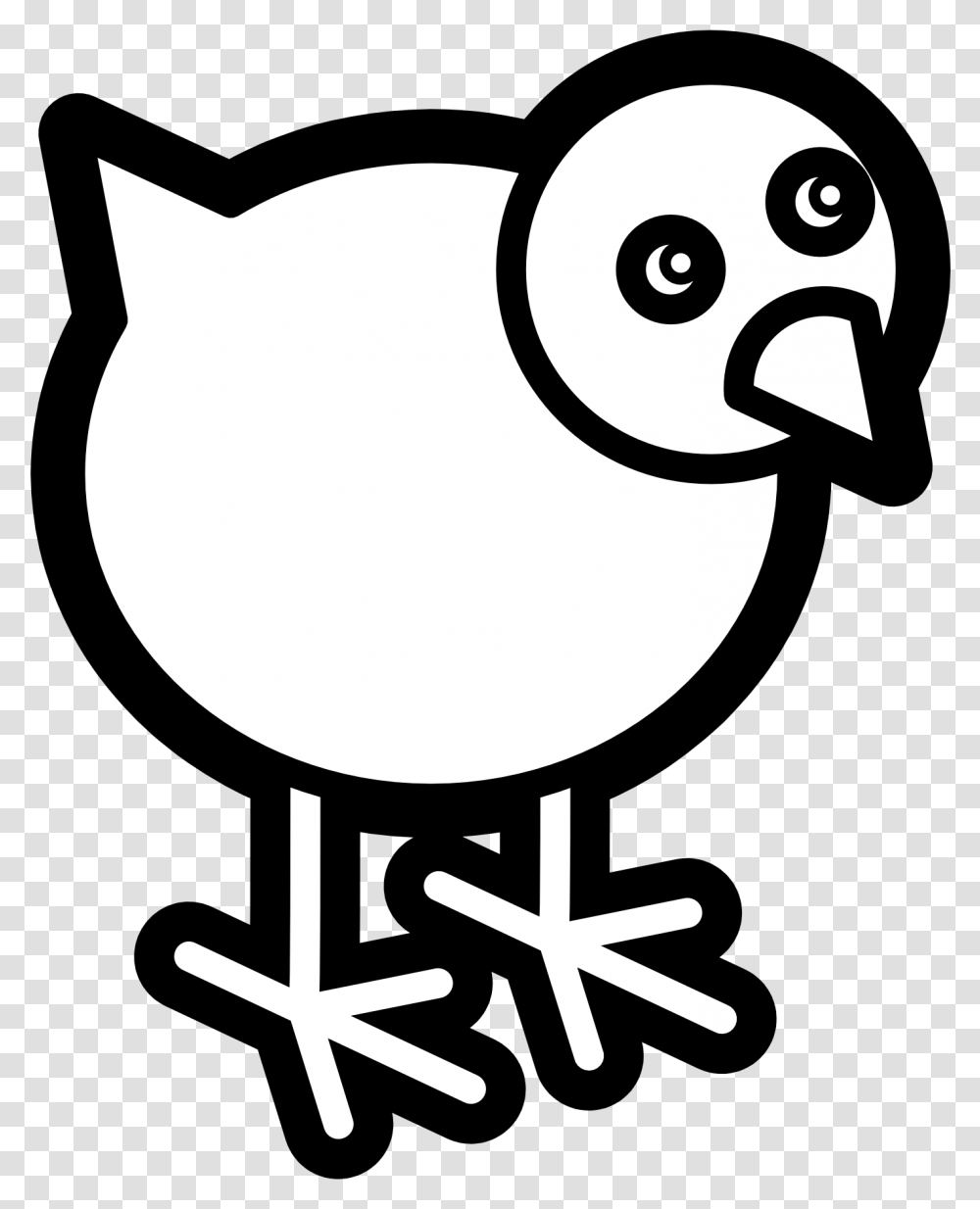 Chicken Icon Black White Line Art Dibujo De Un Pollito Fcil, Bird, Animal, Stencil Transparent Png