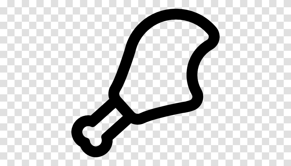 Chicken Leg Outline With A Bite, Shovel, Tool, Wrench, Hip Transparent Png