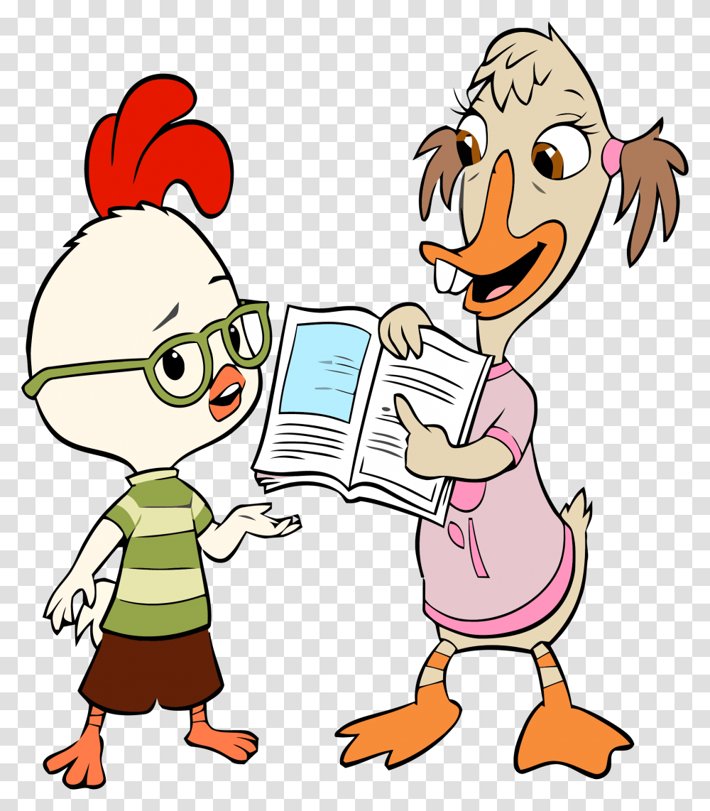 Chicken Little Abby Mallard Book Clipart Chicken Little And Abby, Reading, Doodle, Drawing, Girl Transparent Png