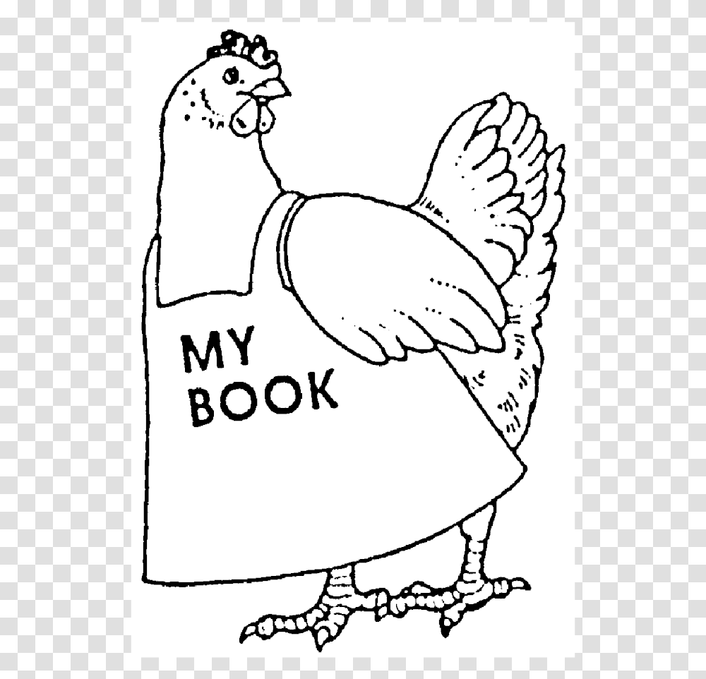 Chicken My Book Little Red Hen Coloring Pages, Bird, Animal, Poultry, Fowl Transparent Png
