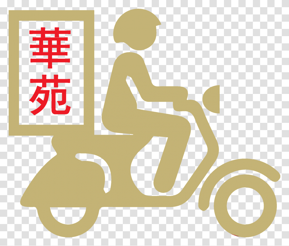 Chicken Noodle Soup Clipart Motorcycle Delivery Man, Logo, Trademark Transparent Png