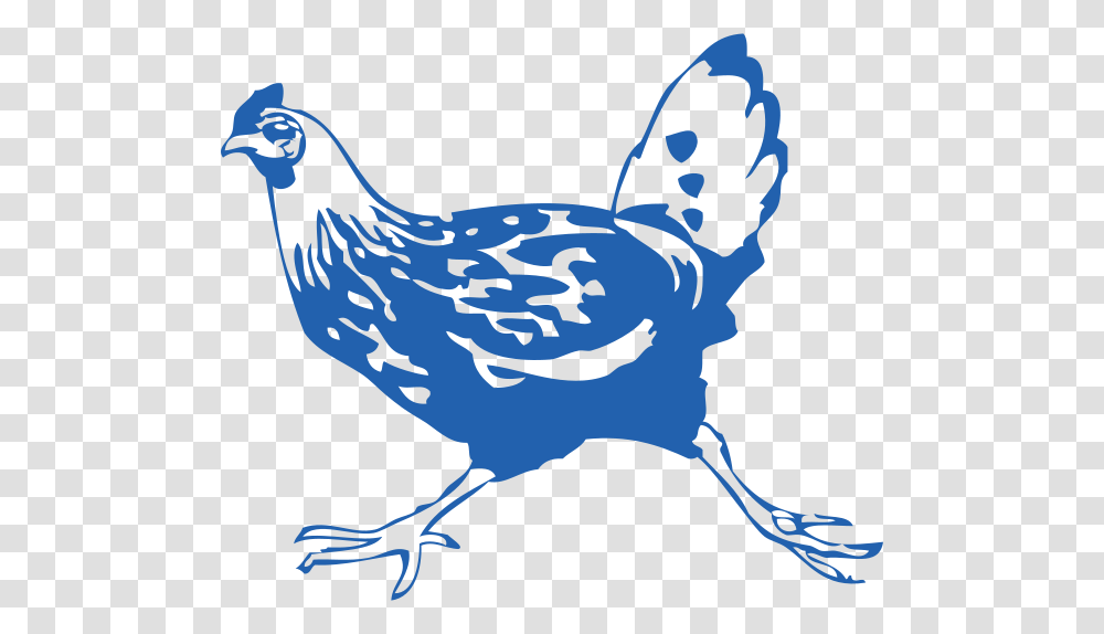 Chicken Running Blue Facing Left Rooster, Hen, Poultry, Fowl, Bird Transparent Png