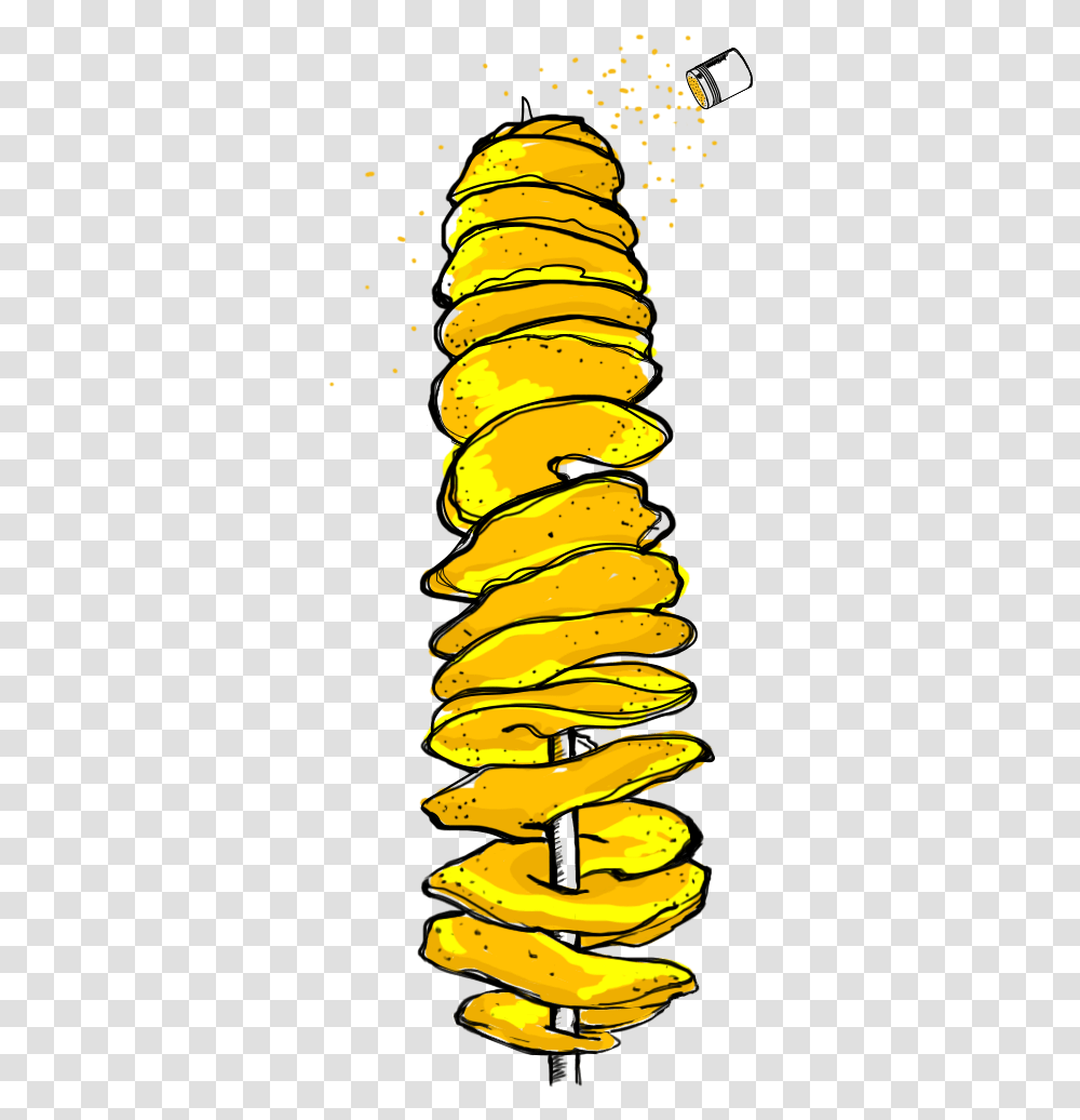 Chicken Spiral Potato Clipart, Plant, Banana, Fruit, Food Transparent Png