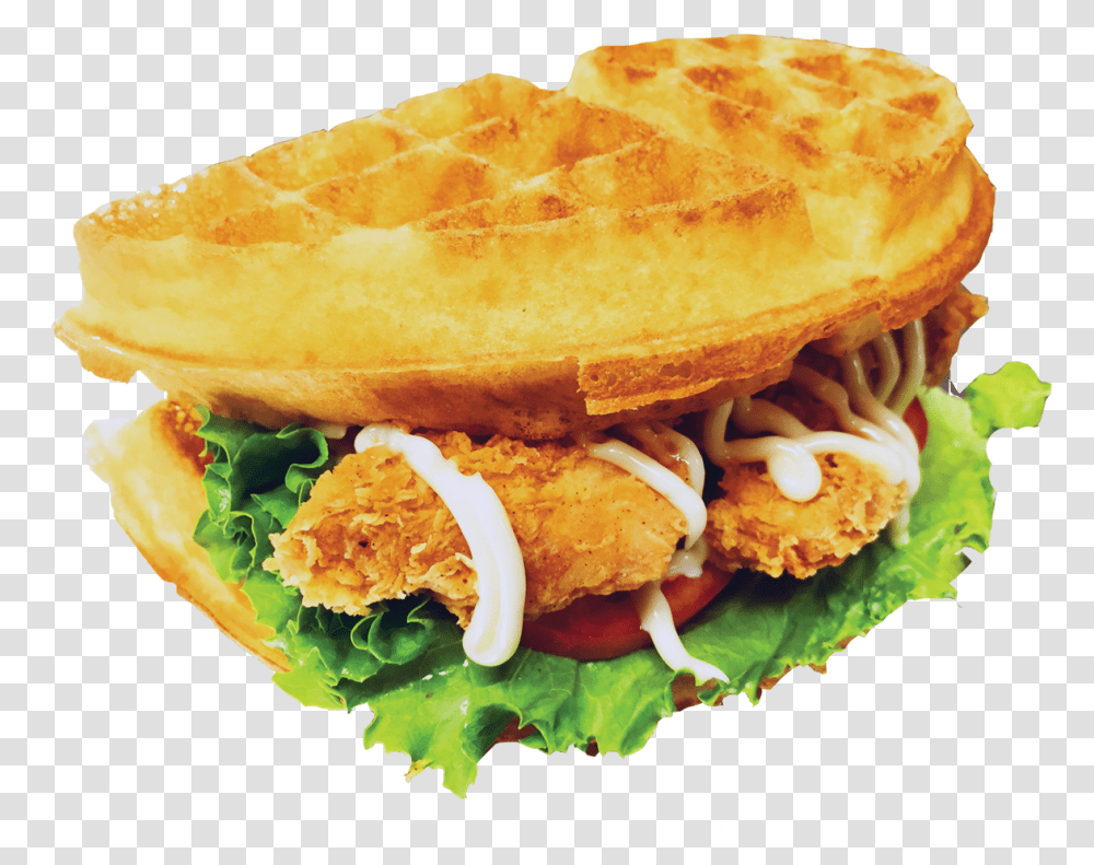 Chicken Waffle Sandwich Waffle Sandwich, Burger, Food Transparent Png