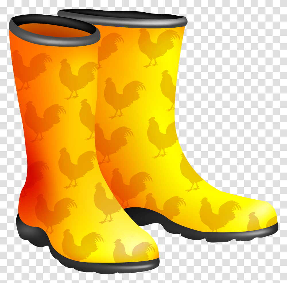 Chicken Wellington Boot Rooster Rain Boots, Apparel, Footwear, Bird Transparent Png