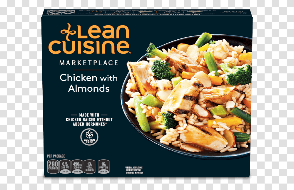 Chicken With Almonds Image Lean Cuisine Glazed Chicken, Advertisement, Poster, Menu Transparent Png
