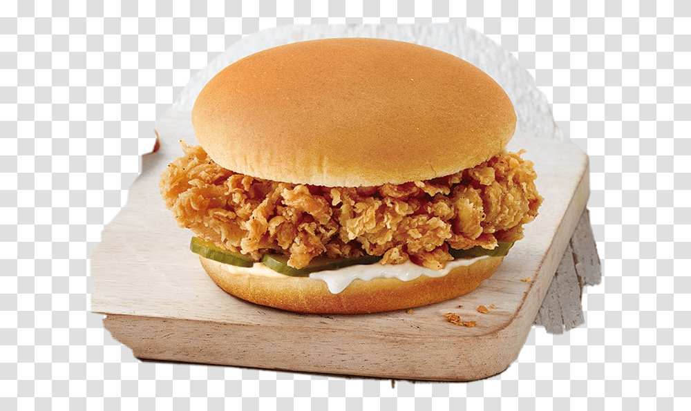 Chickenlittle Kfcsogood Freetoedit Crispy Burger Goirmet, Food, Bun, Bread Transparent Png