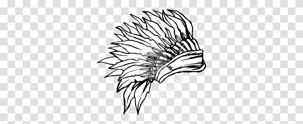 Chief Headdress Black And White, Plant, Vegetable, Food Transparent Png