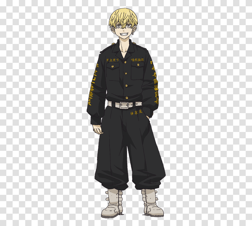 Chifuyu Matsuno Tokyo Revengers Anime, Clothing, Person, Military Uniform, Overcoat Transparent Png