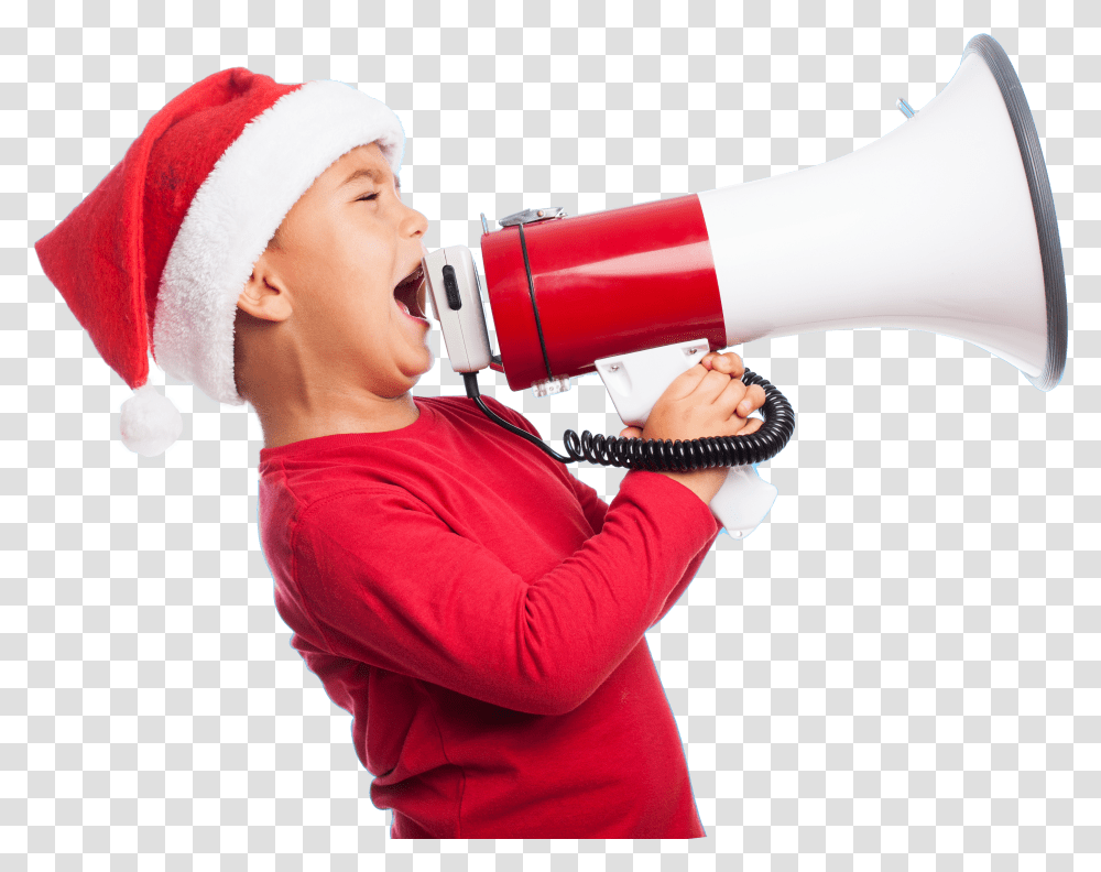 Child Babbo Natale Con Megafono Transparent Png