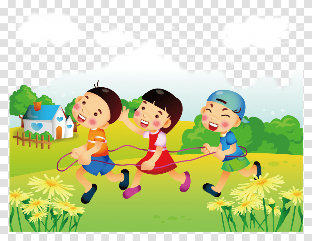 Child Cartoon Clip Art Jump Transprent Children Day Vector Free Download, Person, People, Flower Transparent Png