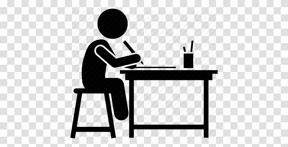Child Children Doing Drawing Homework Kid Writing Icon, Sitting, Outdoors, Silhouette, Kneeling Transparent Png