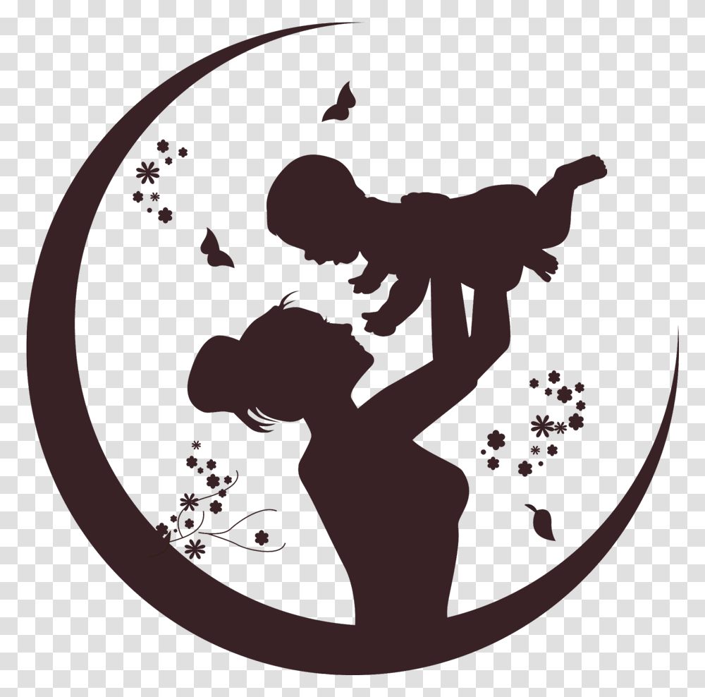 Child Download Mom And Child Silhouette, Hand, Cupid, Logo Transparent Png