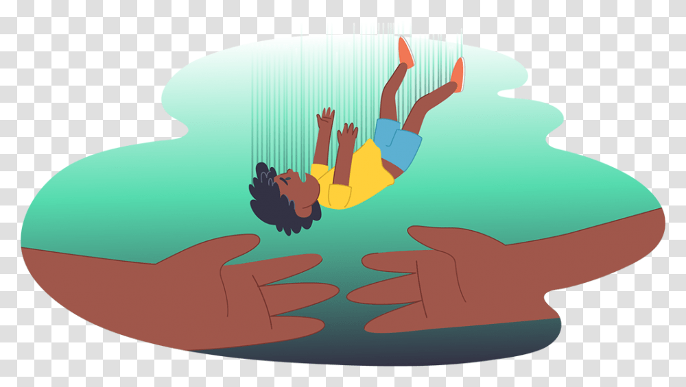 Child Falling Into Supportive Hands Of Parent Or Carer Children Grief, Water, Person, Adventure, Leisure Activities Transparent Png