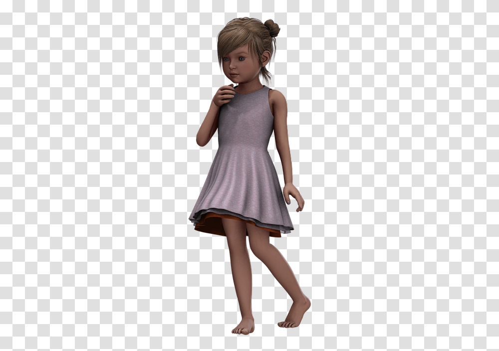 Child Girl Summer Dress Digital Art Isolated Girl In Dress, Apparel, Person, Human Transparent Png