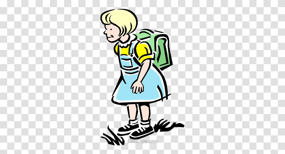 Child Going To School Royalty Free Vector Clip Art Illustration, Poster, Hug, Cleaning, Recycling Symbol Transparent Png