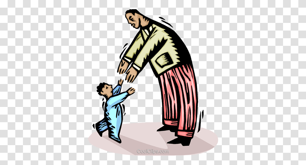 Child Greeting His Father Royalty Free Vector Clip Art, Person, Human, Performer, Hand Transparent Png