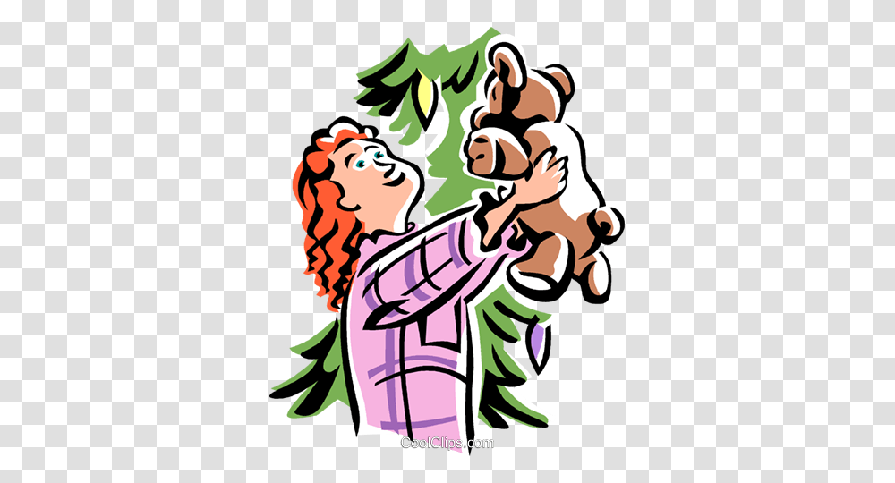 Child Hugging Her New Teddy Bear Royalty Free Vector Clip Art, Leisure Activities, Poster, Drawing Transparent Png