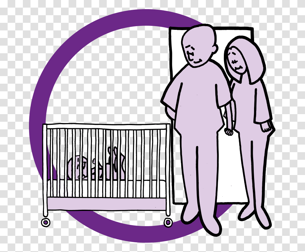 Child In Crib Being Supervised Clip Art, Furniture, Family Transparent Png