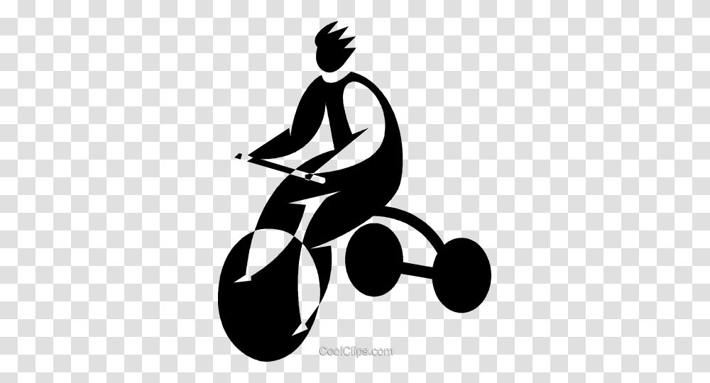 Child On A Tricycle Royalty Free Vector Clip Art Illustration, Silhouette, Person, Human, Stencil Transparent Png