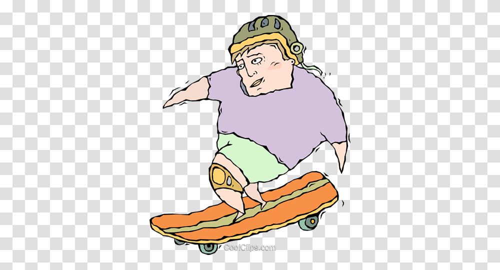 Child On Skateboard Royalty Free Vector Clip Art Illustration, Person, Human, Kneeling Transparent Png