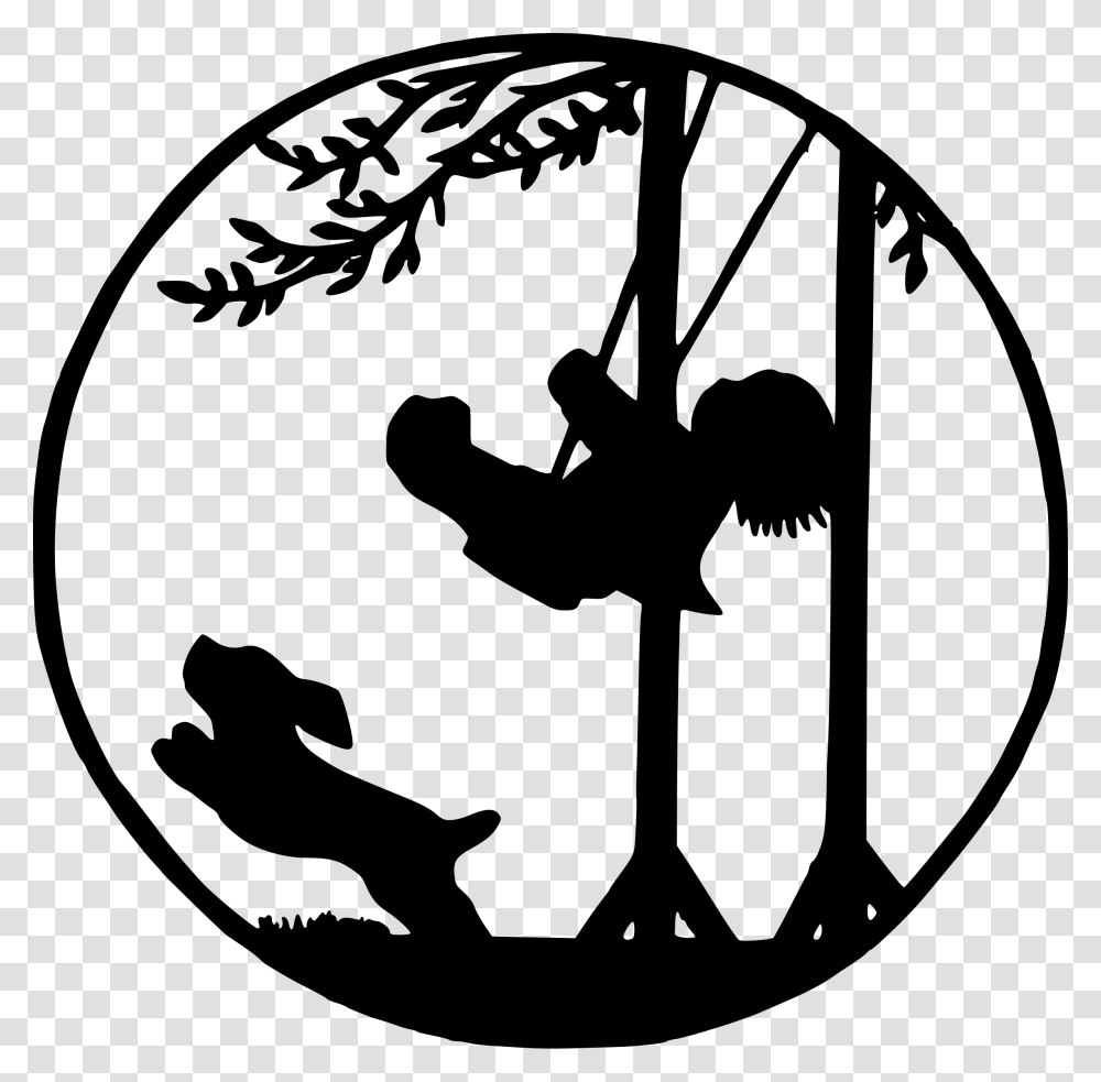 Child On Swing Clip Arts Cute Stencils, Gray, World Of Warcraft Transparent Png