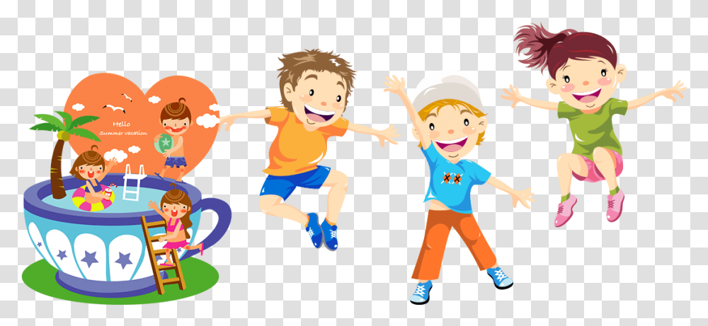 Child Play Jumping Illustration Kids Play, Person, People, Female, Girl Transparent Png