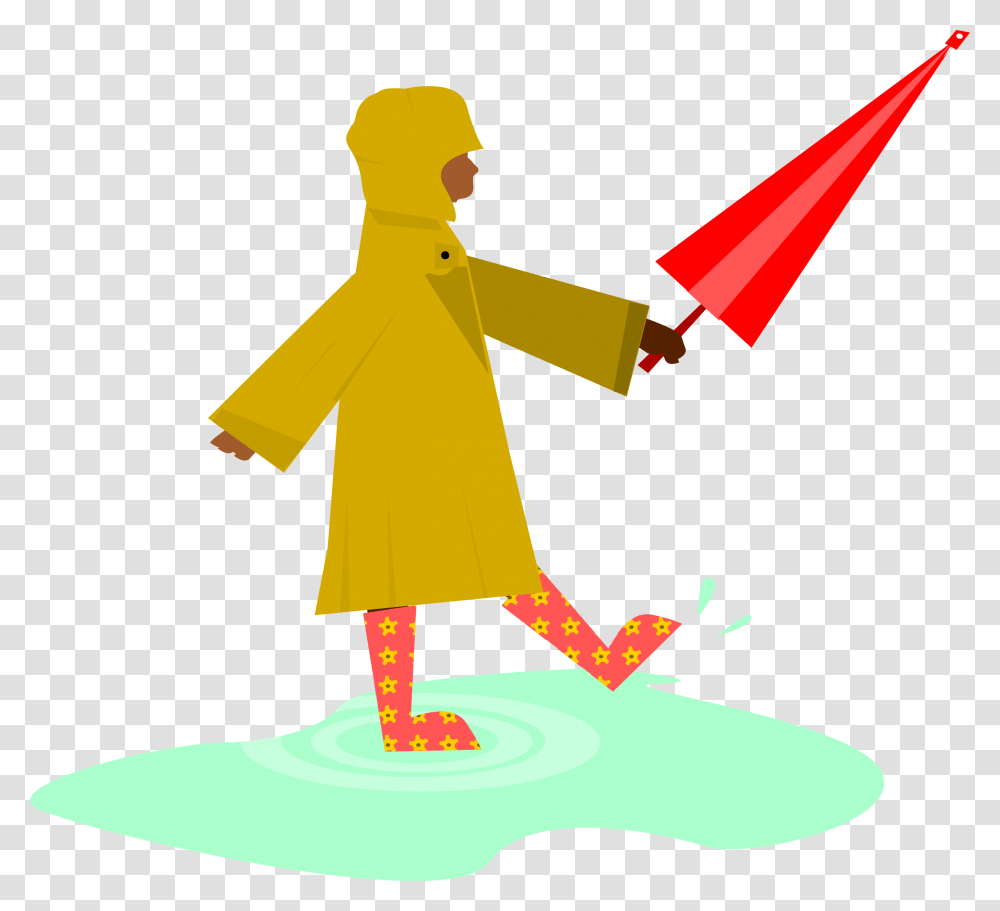 Child Playing In The Rans, Apparel, Coat, Raincoat Transparent Png