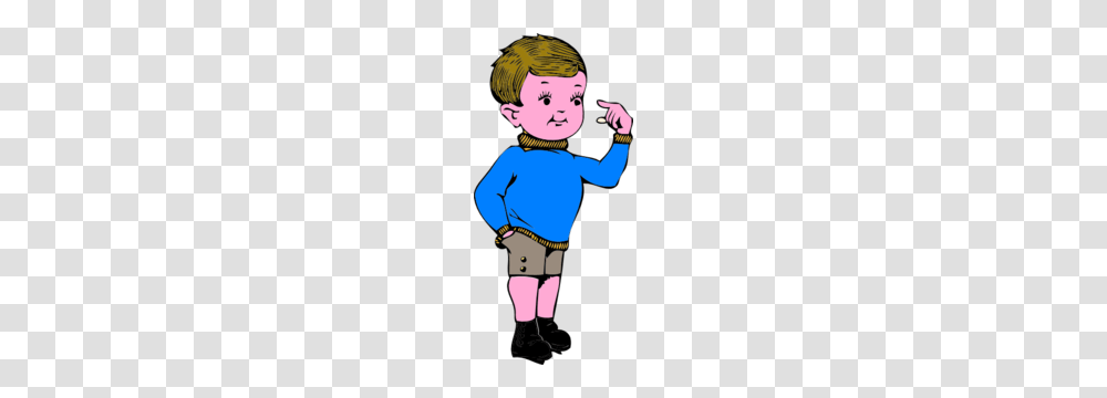 Child Pointing To Self Clipart, Person, Book, Sleeve Transparent Png