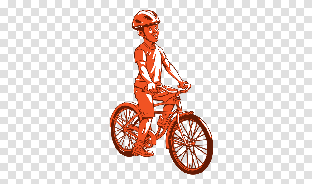 Child Riding On His Cruiser Style Bike Hybrid Bicycle, Helmet, Person, Human Transparent Png