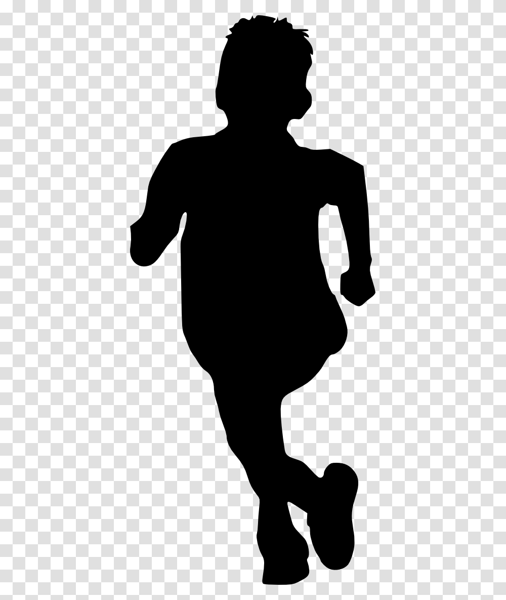 Child Running Silhouette Free, Sleeve, Person, Long Sleeve Transparent Png
