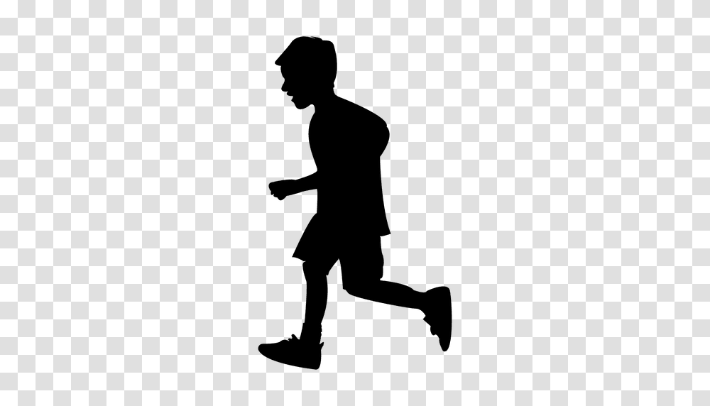Child Running Silhouette, Person, Human, Stencil Transparent Png