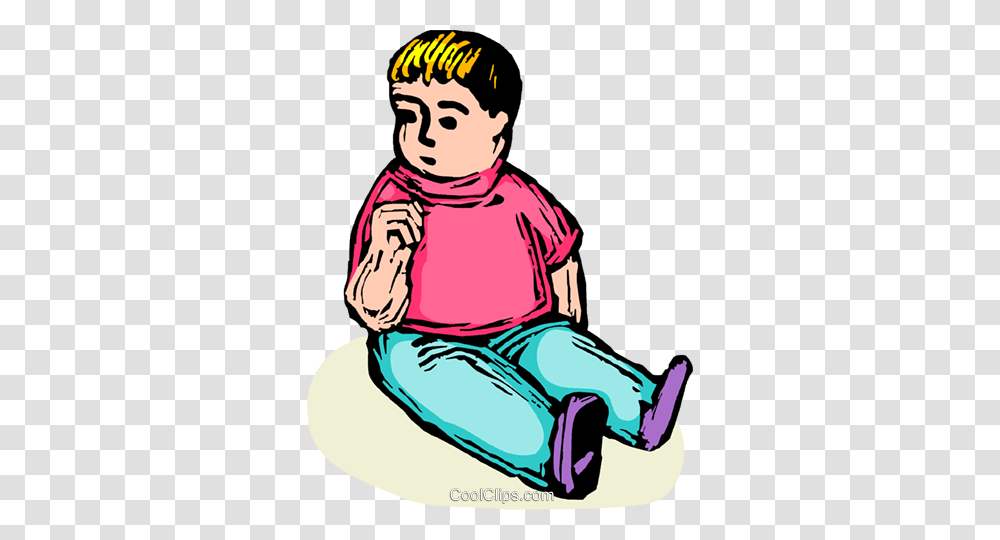 Child Sitting About To Suck His Thumb Royalty Free Vector Clip, Person, Human, Drawing Transparent Png
