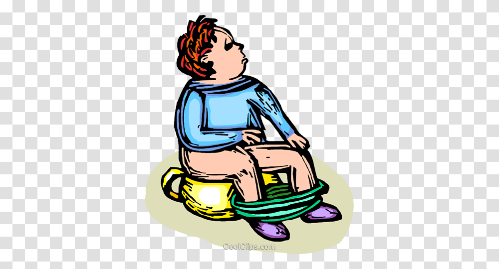 Child Sitting On The Potty Royalty Free Vector Clip Art, Person, Human, Kneeling, Helmet Transparent Png