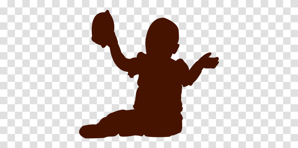 Child Sitting Silhouette Children Silhouette Sitting, Person, Human, Cupid Transparent Png