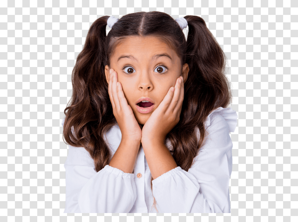 Child Surprised Shocked Holding Face Girl, Person, Human, Female, Blonde Transparent Png