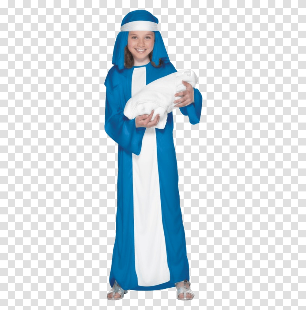 Child Virgin Mary Costume Mary Nativity Costume, Cape, Person, Coat Transparent Png