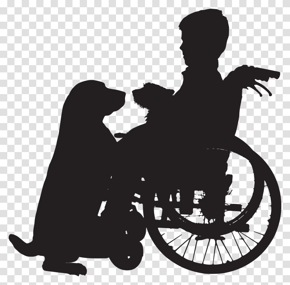 Child Wheelchair Silhouette, Person, Human, Kneeling, Stencil Transparent Png