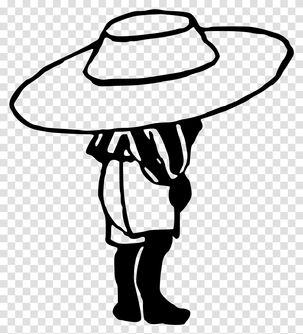 Child With Large Hat Clip Arts Big Hat Clipart Black And White, Gray, World Of Warcraft Transparent Png