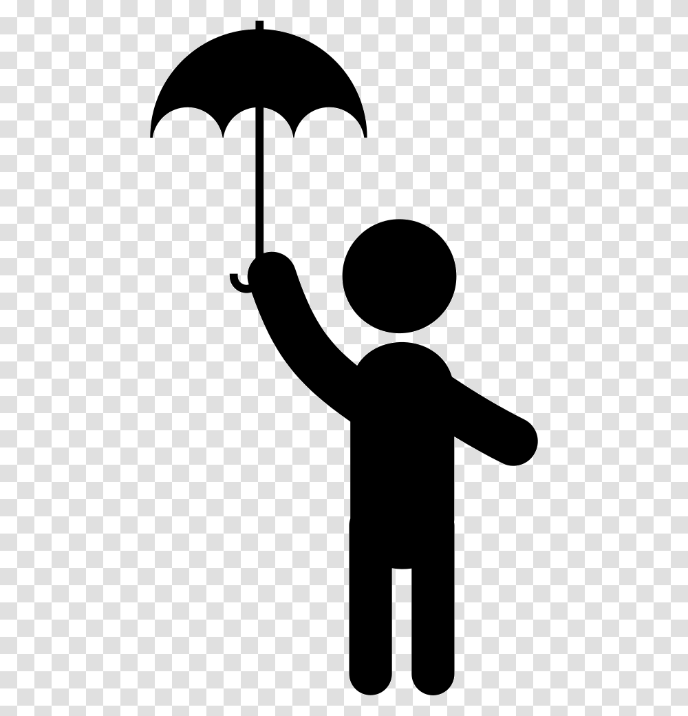Child With Umbrella, Silhouette, Person, Human, Stencil Transparent Png
