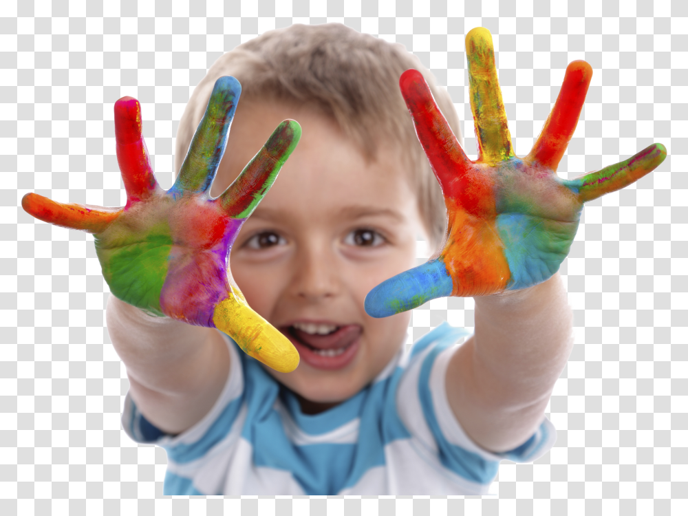 Child Youth Paint Hands Boy With Paint On Hands Transparent Png
