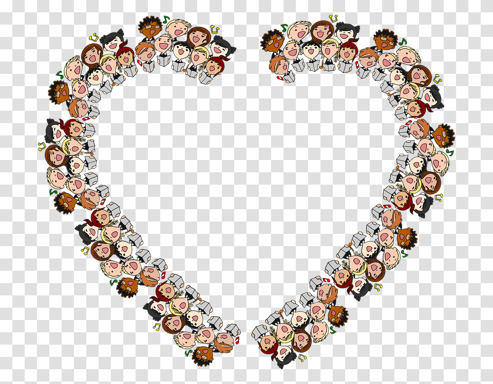 Children Choir Heart Kids Boys Girls Male Female Choir Frame, Accessories, Accessory, Necklace, Jewelry Transparent Png