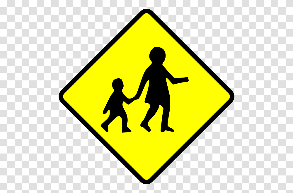 Children Crossing Caution Clip Art Free Vector, Person, Human, Road Sign Transparent Png