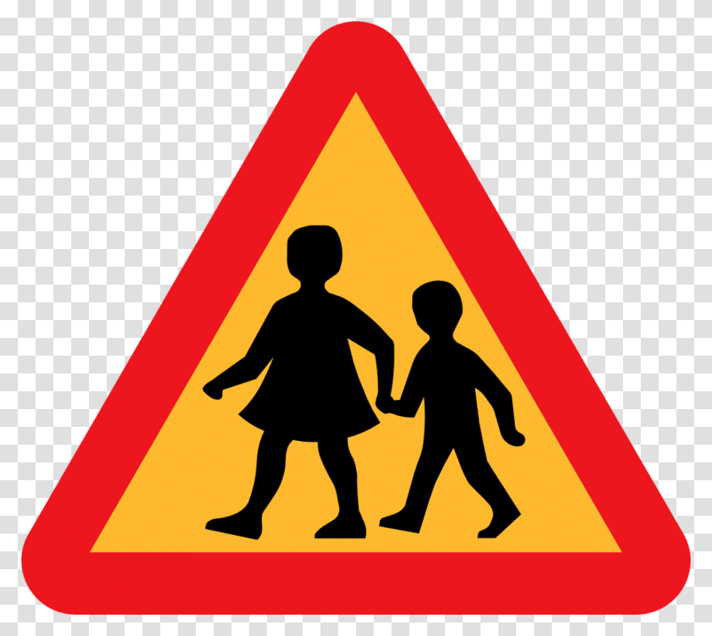 Children Crossing, Person, Human, Road Sign Transparent Png