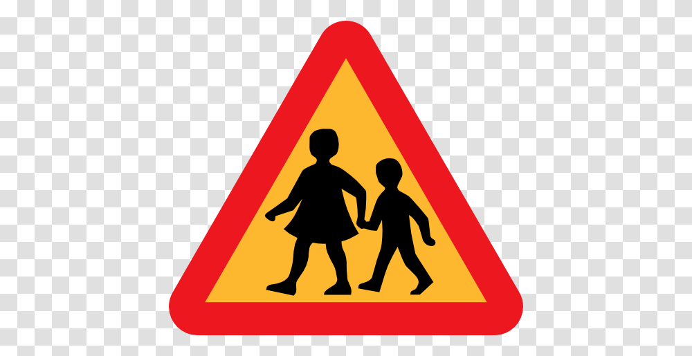 Children Crossing Road Sign Clipart, Person, Human Transparent Png