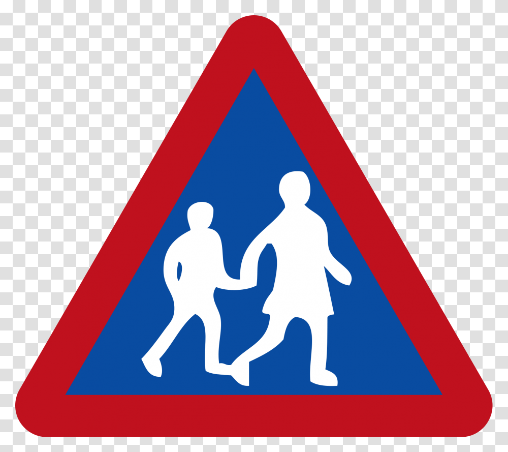 Children Crossing Sign Botswana Road Sign In Botswana, Triangle Transparent Png