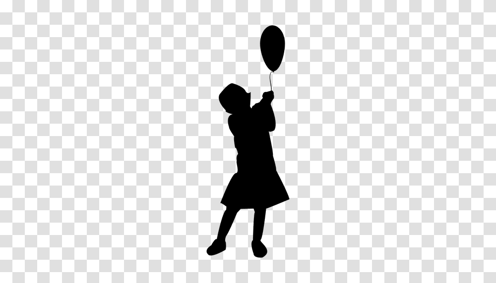 Children Holding Balloon, Person, Badminton, Sport, Silhouette Transparent Png
