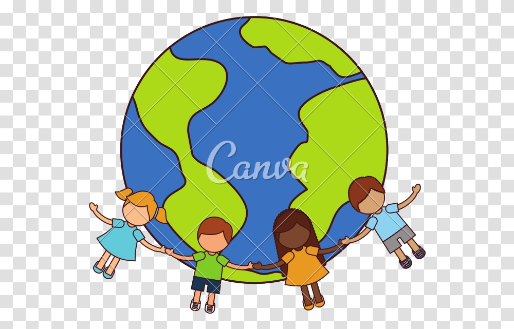 Children Holding Hands Around People Holding Hands Around The World, Outer Space, Astronomy, Universe, Planet Transparent Png